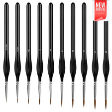 Premium Paint Brushes Set of 10 Miniature Extra Fine Detail Model Craft Nail Art Painting Supplies price