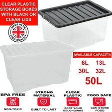 Plastic Storage Boxes Clear Box & Lids Home Office Kitchen Stackable Container Storage Containers price