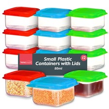 12pk Mini Plastic Storage Containers Clear Small Boxes with Lids Food Pots Box Storage Containers price