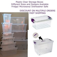 Plastic Storage Box Boxes Lid Handles Food Container Home Kitchen Office Box UK Storage Containers price