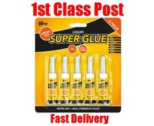 5 Pack 3g SUPER GLUE Strong Bond Adhesive Plastic Glass Wood Rubber Metal UK Adhesive price