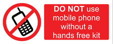 Do Not Use Mobile Phone Without Hands Free Kit Vehicle Sign Sticker Decal Notice Mobile Phone Car Kit price