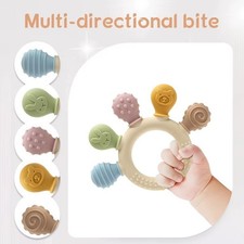 Cute Silicone Baby Teething Ring - Teether Toy Multi-Colour for Babies Baby Toys price