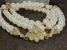 Smart Art Deco revival style sparkling crystal faux pearl Bead vintage necklace Smart Necklace price