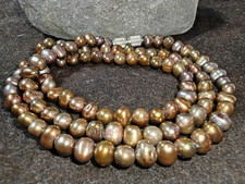 Bronze brown golden simple smart Cultured Pearl bead Necklace Smart Necklace price