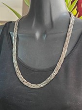 1980s Longer Triple woven silver tone chain classic smart vintage necklace Smart Necklace price