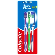 Extra Clean Medium Manual Toothbrush (Assorted) with a Cleaning Tip Pack of 3 Toothbrushes price