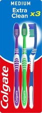 Colgate Extra Clean Medium Toothbrush 3 Pack | Manual Brush Assorted Toothbrushes price
