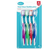 4 Pack Total Clean Toothbrushes Oral Dental Care Clean Hygiene - UK Toothbrushes price