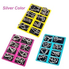 3x 8Pcs Metal Montessori Puzzle Wire IQ Brain Teaser Games Educational Toy Set Educational Toy price