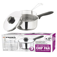 Prima 20cm Chip Pan Deep Fryer Stainless Steel with Basket Lid All Hob Types Built-in Fryers price