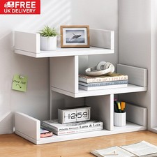 3 Tier Wooden Desktop Bookshelf Organizer Office Desk Storage Shelf Tidy Rack UK Office Shelf Unit price