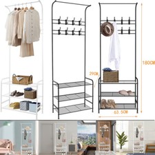 Coat Rack Stand and Shoe Storage Bench Metal Hall Tree with 3-Tier Shelf 16Hooks Hall Stand price