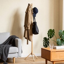 Wooden Coat Rack Freestanding Hall Tree 8 Hooks Solid Pine Coat Stand 175cm Hall Stand price