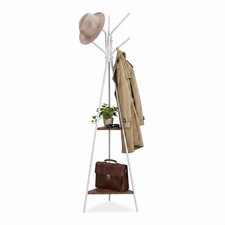 Metal Coat Stand Rack Free Standing Hall Tree Coat Hanger with 2 Shelves for Hall Stand price