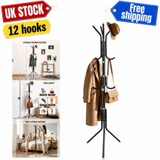 Metal Freestanding Coat Rack 12 Hooks Hall Tree Hat Bag Stand Black Hall Stand price