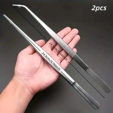 2Pcs Stainless Steel Kitchen Tweezers Cooking Tongs BBQ Seafood Precision Seafood price