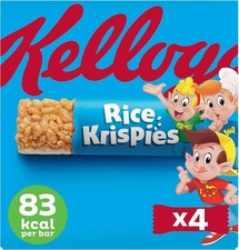 Kelloggs Rice Krispies Breakfast Cereal Bars Pack of 4 x 20g Kids Snack Halal Breakfast Cereal price