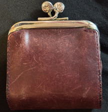 Burgundy Women’s Coin Wallet Solid Kiss Lock Frame with Coin Pocket Women's Wallet price