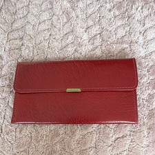 Women’s Red Leather Flap Wallet/Clutch Purse with Zip Pocket Women's Wallet price