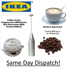 Milk Frother Silver Coffee Latte Hot Chocolate Tool Metal Whisk Battery Powered Milk price