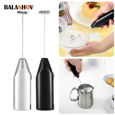 Electric Milk Frother Egg Whisk Mixer Beater Coffee Foamer Kitchen Silver & Back Milk price