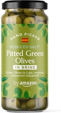 by Amazon Reduced Salt Pitted Green Olives, 340g Olives price