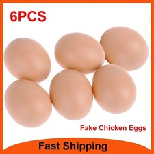 Pack of 6 Dummy Wooden Chicken Hens Nest Eggs Poultry Fowl Farming Tool Fake Egg Eggs price