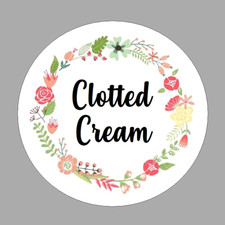 24x Small Round Clotted Cream Stickers Circular Jar Top Sticky Labels Clotted Cream price