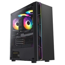 Gaming PC Computer Case ARGB LED Fan Strip Mid Tower ATX Tempered Glass Panel UK PC Cases price