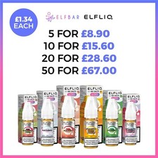 ELF LIQ E-liquid Nic Salt 10ml Vape Juice 5/10/20mg 50VG/50PG Mix & Match Fruits price