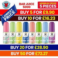 BAR JUICE 5000 Nic Salt 10ml E Liquid 10mg/20mg Vape Juice 50/50 VG/PG Bar Juice Fruits price