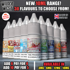 10ml E Liquid 50/50 Vape Juice Wilder West All Flavours - 3mg, 6mg, 12mg, 18mg Fruits price