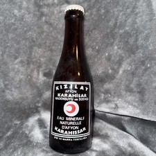 Kizilay Afyon Mineral Water And Soda VTG Turkish Red Crescent Rare Glass Bottle Mineral Water and Soda price