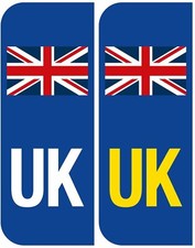 2 UK number Plate Stickers for EU Europe - Road Legal Car Badge Badge price