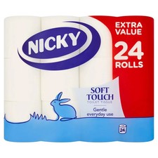 Nicky Soft Touch Toilet Tissue Extra Value Pack – 32 Rolls of Extra Gentle White Toilet Paper price