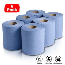 6 x Blue Rolls Centrefeed 2 Ply Embossed Tissue Paper Blue Roll Hand Paper Towel Paper Towels price
