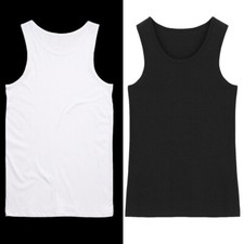 Plain Cotton Men's Vests Sleeveless Inner Fitted Undershirt Tank Top Pack 2-12 Men's Tank Tops / Undershirts price