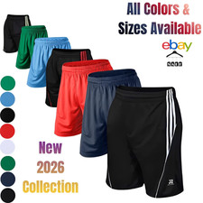 Men’s Gym Shorts Quick Dry Workout Running Training Football with Mesh Lining Men's Shorts price