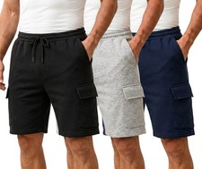 Mens Cargo Fleece Shorts Sweat Summer Plain Jersey Jogging Jogger Gym Pants Men's Shorts price