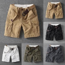 2026 NEW Mens Cargo Shorts Cotton Combat Knee Summer Pants Loose Fit Short UK Men's Shorts price