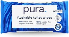 Pura Flushable Moist Toilet Tissue Wipes, 1 Pack of 40 Wet Wipes, Wet Wipes price