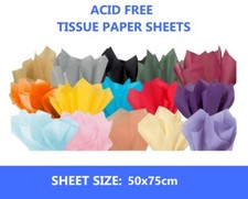 20 TISSUE PAPER SHEETS ACID FREE VARIOUS COLOUR 500X750cms GIFT WRAP - FULL SIZE Paper Tissue price