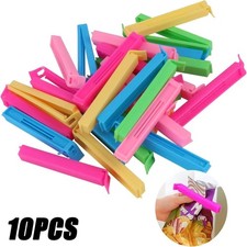 10 x Food Bag Storage Clips Freezer Fridge Sealing Pegs Multicolour Mixed UK Refrigerator Bags price