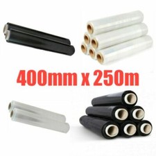 400MM X 250M BLACK / CLEAR PALLET STRETCH SHRINK WRAP PARCEL PACKING CLING FILM Cling Film price