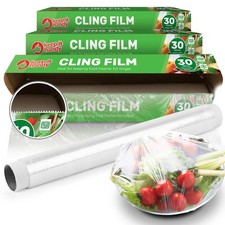 30-180M Cling Film Food Wrap 300mm Catering Kitchen Easy Cut Large Refill Rolls Cling Film price