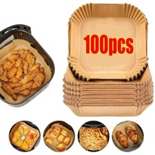100Pack Non Stick Air Fryer Liners Disposable Paper For Roasting Baking UK Baking Paper price