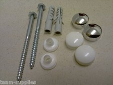 WC TOILET FIXING KIT SET SCREWS PLUG WASHER CHROME CAP Toilet Set price