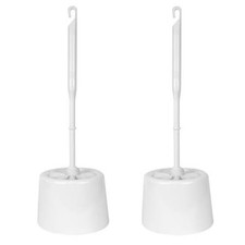2 x Toilet Brush Holder Set Base Bathroom Toilet Cleaner Cleaning White Plastic Toilet Set price
