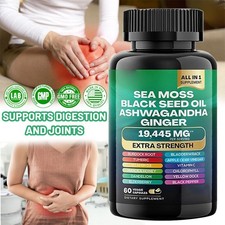 Sea Moss & Black Seed Oil & Ashwagandha & Turmeric All-in-1 Supplements 60 Caps Herbal Supplements price